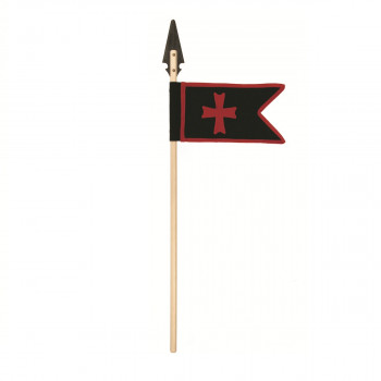 Копје со знаме, VAH Knights Templar lance with flag, црно-црвено 